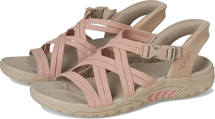 SKECHERS Reggae - Morning Light Women's Sandals Taupe/Coral : 6 B - Medium
