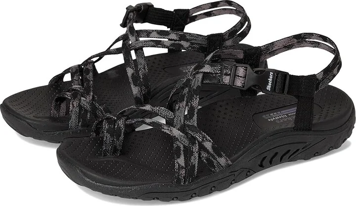 SKECHERS Reggae - Positive Space Women's Sandals Black : 6 C - Wide, Rubber