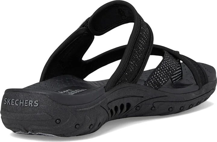 SKECHERS Reggae - Ray Of Charm Women's Sandals Black/Black : 5.5 B - Medium, Textile - Image 4