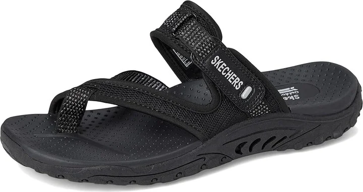 SKECHERS Reggae - Ray Of Charm Women's Sandals Black/Black : 5.5 B - Medium, Textile - Image 5