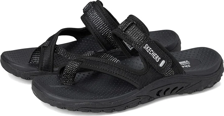 SKECHERS Reggae - Ray Of Charm Women's Sandals Black/Black : 5.5 B - Medium, Textile