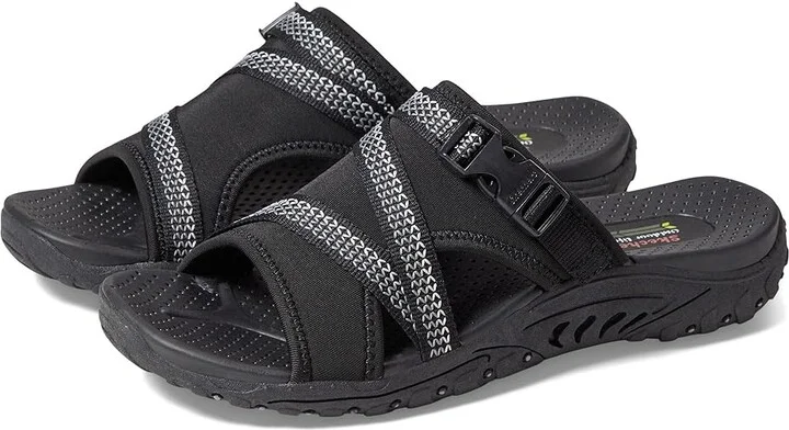 SKECHERS Reggae - Slide Thru Women's Shoes Black : 8 B - Medium, Textile