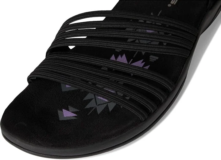 SKECHERS Reggae Slim - Coffee Run Women's Sandals Black/Black : 11 B - Medium, Textile - Image 7