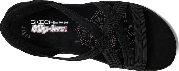 SKECHERS Reggae Slim - Simply Stretchy Hands Free Slip-Ins Women's Shoes Black/Black : 12 B - Medium, Synthetic - Image 2
