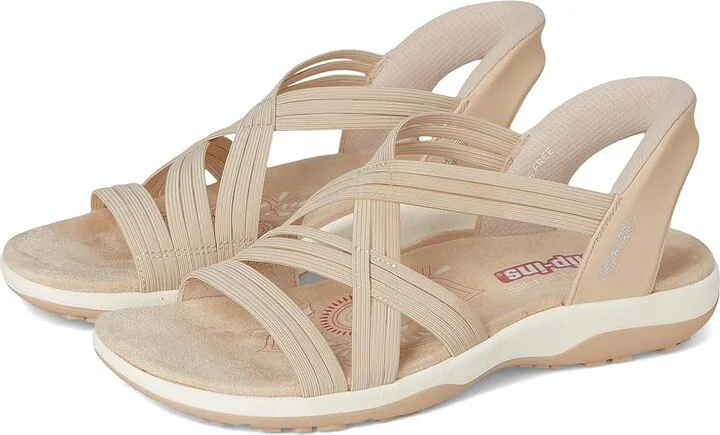 SKECHERS Reggae Slim - Simply Stretchy Hands Free Slip-Ins Women's Shoes Natural : 9 B - Medium, Synthetic