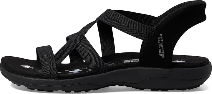 SKECHERS Reggae Slim - Stretch Flex Hands Free Slip-Ins Women's Shoes Black/Black : 6 B - Medium, Rubber - Image 5