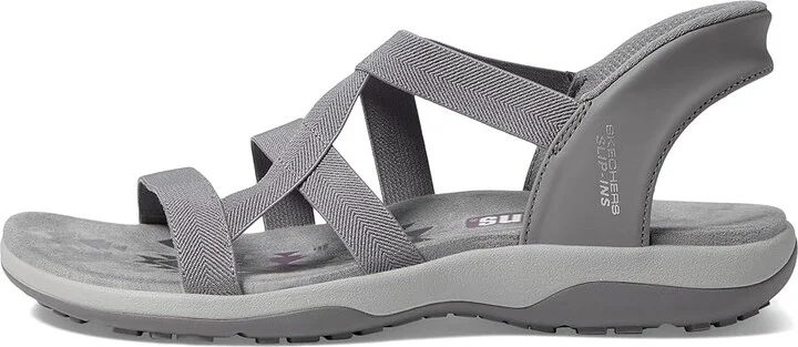 SKECHERS Reggae Slim - Stretch Flex Hands Free Slip-Ins Women's Shoes Grey : 5 B - Medium, Rubber - Image 5