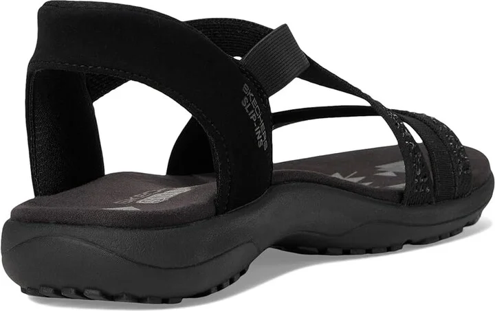 SKECHERS Reggae Slim - Summer Sparkle Women's Sandals Black/Black : 6 B - Medium, Leather - Image 4
