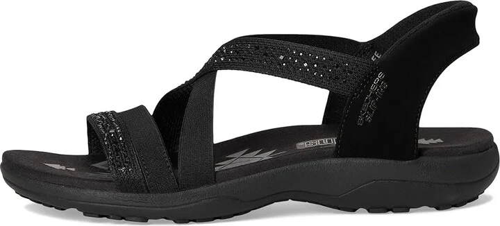 SKECHERS Reggae Slim - Summer Sparkle Women's Sandals Black/Black : 6 B - Medium, Leather - Image 6