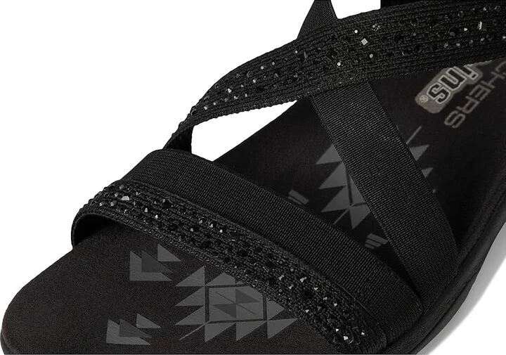 SKECHERS Reggae Slim - Summer Sparkle Women's Sandals Black/Black : 6 B - Medium, Leather - Image 7