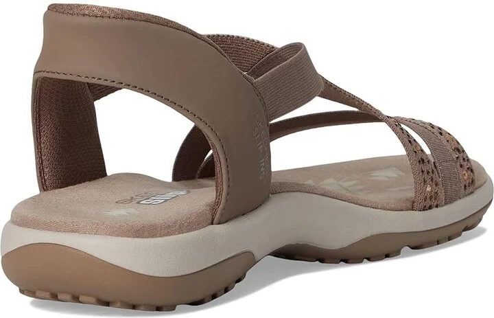 SKECHERS Reggae Slim - Summer Sparkle Women's Sandals Mocha : 7 B - Medium, Leather - Image 4