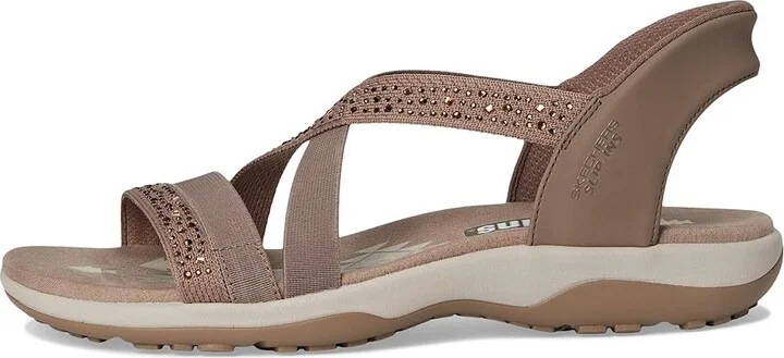 SKECHERS Reggae Slim - Summer Sparkle Women's Sandals Mocha : 7 B - Medium, Leather - Image 6