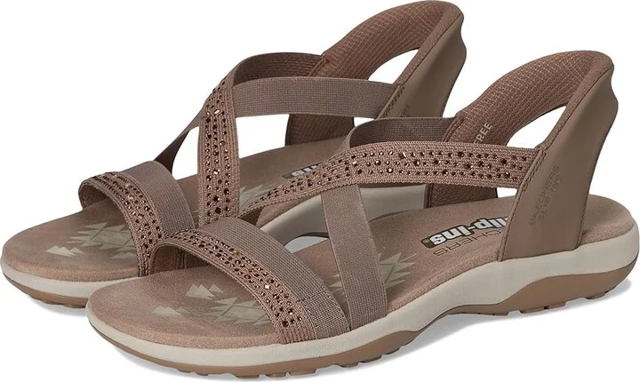SKECHERS Reggae Slim - Summer Sparkle Women's Sandals Mocha : 7 B - Medium, Leather