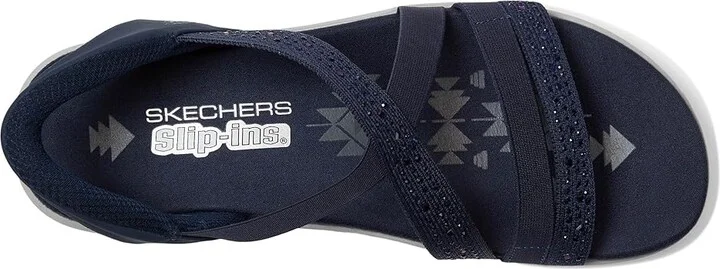 SKECHERS Reggae Slim - Summer Sparkle Women's Sandals Navy : 12 B - Medium, Leather - Image 2