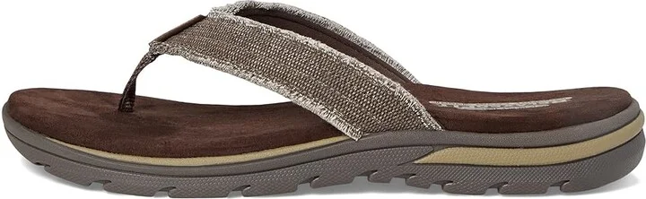 SKECHERS Relaxed Fit 360 Supreme - Bosnia Men's Sandals Chocolate : 7 D - Medium, Canvas - Image 7