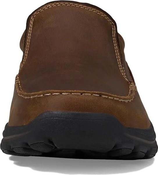 SKECHERS Relaxed Fit Braver - Rayland Men's Slip on Shoes Dark Brown : 7 D - Medium, Leather - Image 6