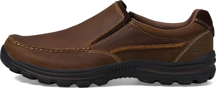 SKECHERS Relaxed Fit Braver - Rayland Men's Slip on Shoes Dark Brown : 7 D - Medium, Leather - Image 7