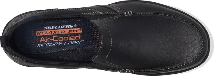 SKECHERS Relaxed Fit Harper - Forde Men's Shoes Black Leather : 7 D - Medium, Full Grain leather - Image 3