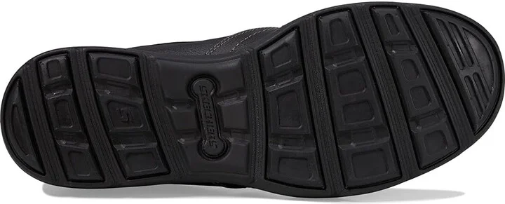SKECHERS Relaxed Fit Harper - Forde Men's Shoes Black Leather : 7 D - Medium, Full Grain leather - Image 4