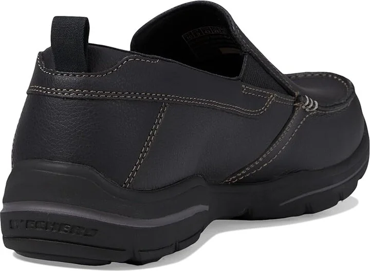SKECHERS Relaxed Fit Harper - Forde Men's Shoes Black Leather : 7 D - Medium, Full Grain leather - Image 5