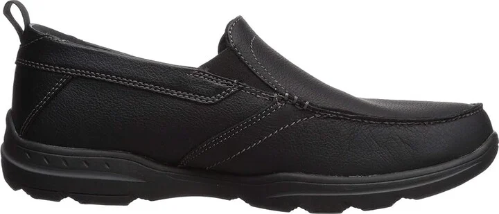 SKECHERS Relaxed Fit Harper - Forde Men's Shoes Black Leather : 7 D - Medium, Full Grain leather - Image 8