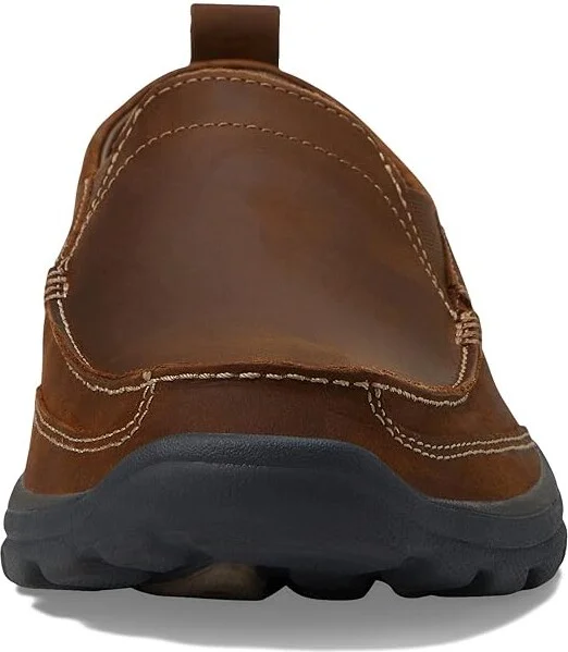 SKECHERS Relaxed Fit Superior - Gains Men's Slip on Shoes Dark Brown : 6.5 D - Medium, Leather - Image 6