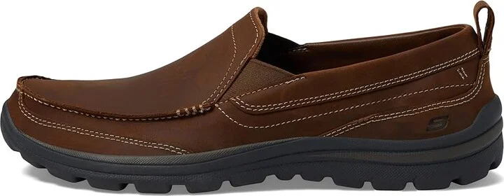 SKECHERS Relaxed Fit Superior - Gains Men's Slip on Shoes Dark Brown : 6.5 D - Medium, Leather - Image 7