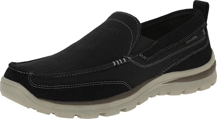 SKECHERS Relaxed Fit Superior - Milford Men's Slip on Shoes Black : 7 D - Medium, Canvas/Suede - Image 2