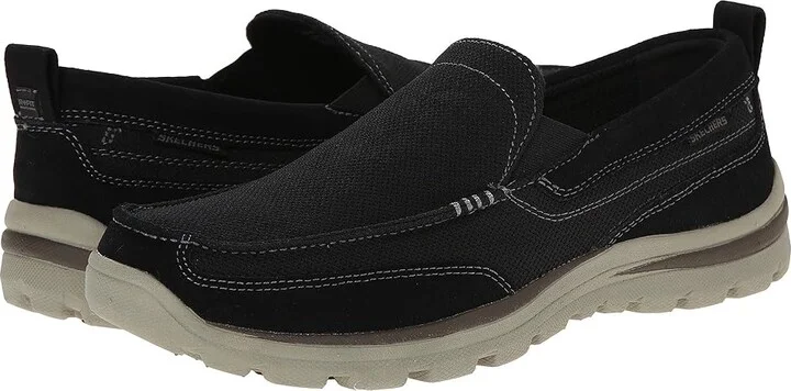 SKECHERS Relaxed Fit Superior - Milford Men's Slip on Shoes Black : 7 D - Medium, Canvas/Suede