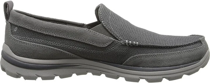 SKECHERS Relaxed Fit Superior - Milford Men's Slip on Shoes Charcoal/Gray : 7.5 D - Medium, Canvas/Suede - Image 8