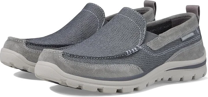 SKECHERS Relaxed Fit Superior - Milford Men's Slip on Shoes Charcoal/Gray : 7.5 D - Medium, Canvas/Suede