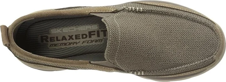 SKECHERS Relaxed Fit Superior - Milford Men's Slip on Shoes Light Brown : 6.5 D - Medium, Canvas/Suede - Image 3
