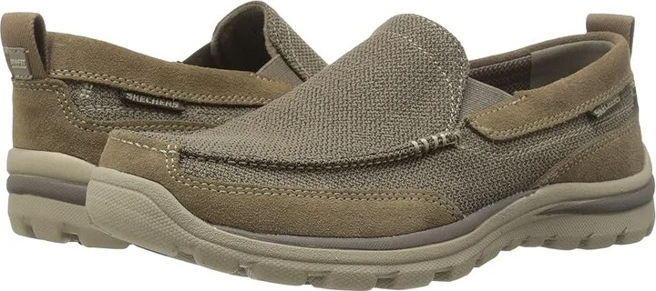 SKECHERS Relaxed Fit Superior - Milford Men's Slip on Shoes Light Brown : 6.5 D - Medium, Canvas/Suede