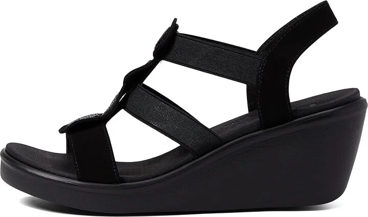 SKECHERS Rumble On - Camp Glam Women's Sandals Black/Black : 10 B - Medium, Synthetic/Textile - Image 5