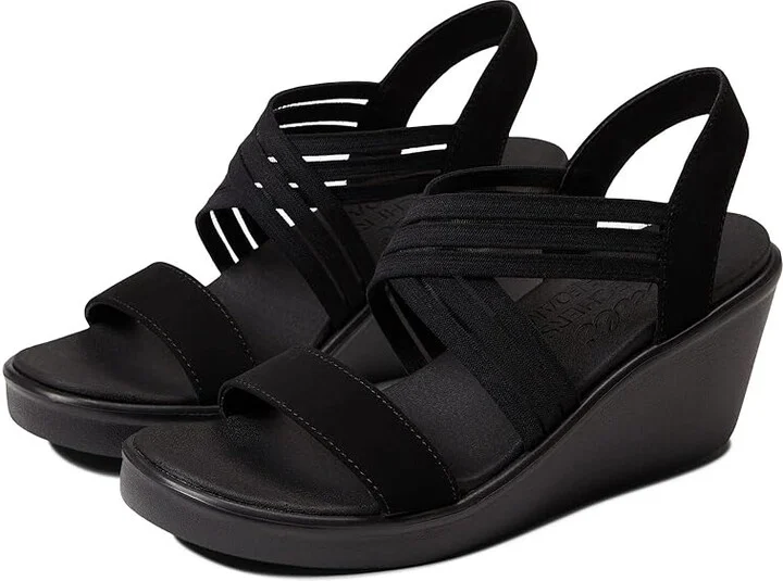 SKECHERS Rumble On - Day Flirt Women's Sandals Black/Black : 9 B - Medium, Synthetic/Textile