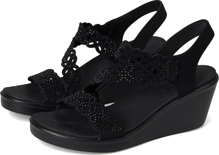 SKECHERS Rumble On - Sassier Dayz Women's Sandals Black/Black : 11 B - Medium, Rubber