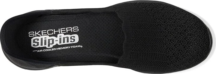 SKECHERS Seager - Believe It Hands Free Slip-Ins Women's Flat Shoes Black : 6.5 B - Medium, Rubber/Suede - Image 2