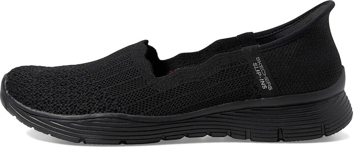 SKECHERS Seager - Believe It Hands Free Slip-Ins Women's Flat Shoes Black : 6.5 B - Medium, Rubber/Suede - Image 6