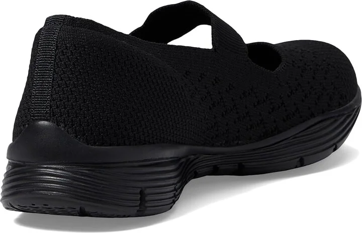 SKECHERS Seager - Power Hitter Women's Flat Shoes Black/Black : 5 B - Medium - Image 5