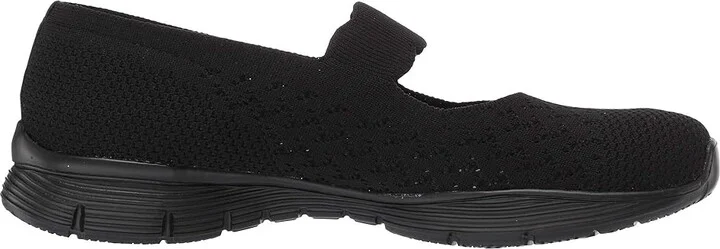 SKECHERS Seager - Power Hitter Women's Flat Shoes Black/Black : 5 B - Medium - Image 8