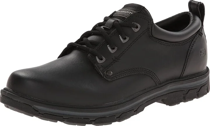 SKECHERS Segment Relaxed Fit Oxford Men's Shoes Black : 7 EE - Wide, Leather/Synthetic - Image 2