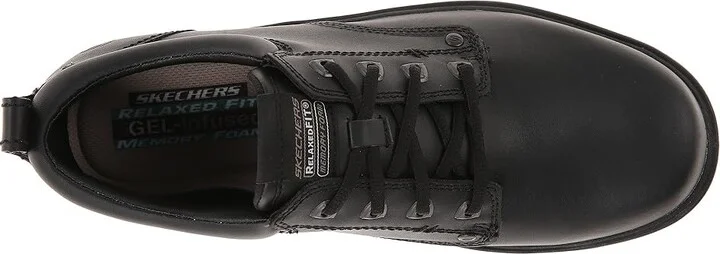 SKECHERS Segment Relaxed Fit Oxford Men's Shoes Black : 7 EE - Wide, Leather/Synthetic - Image 3
