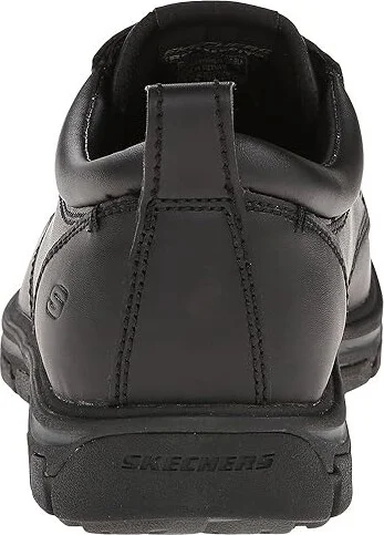SKECHERS Segment Relaxed Fit Oxford Men's Shoes Black : 7 EE - Wide, Leather/Synthetic - Image 5
