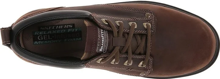 SKECHERS Segment Relaxed Fit Oxford Men's Shoes Brown : 7.5 D - Medium, Leather/Synthetic - Image 3