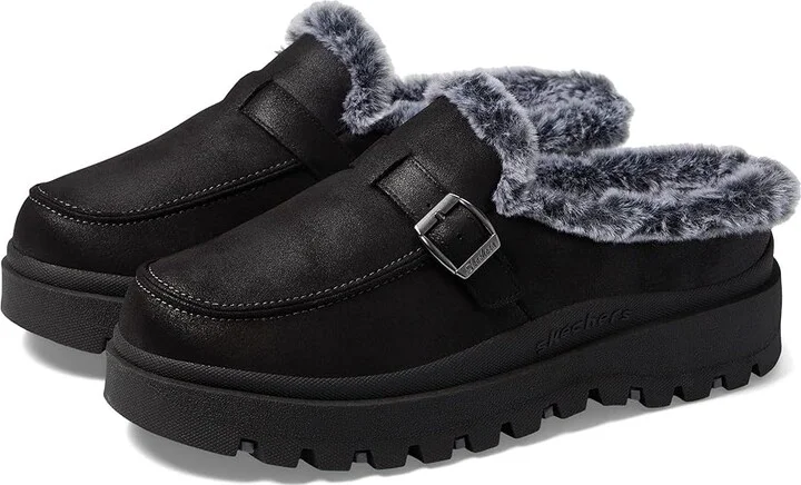 SKECHERS Shindigs - Forever Retro Women's Shoes Black/Black : 5 B - Medium, Microfiber/Textile