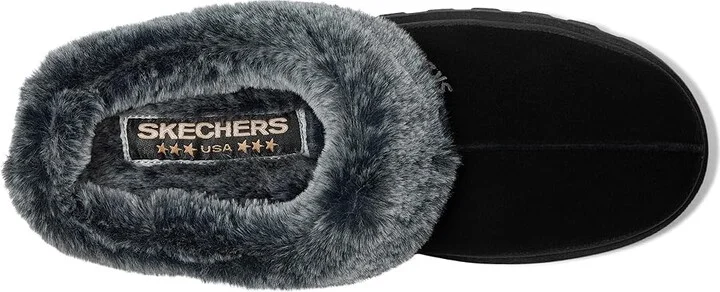 SKECHERS Shindigs - Fortress Women's Shoes Black Suede : 5 B - Medium, Leather - Image 2