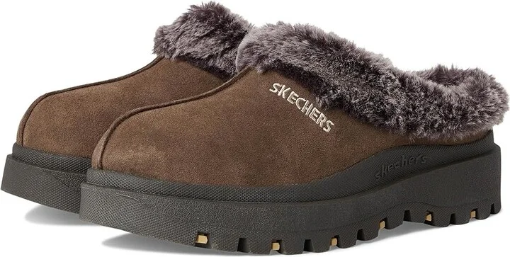 SKECHERS Shindigs - Fortress Women's Shoes Chocolate Suede : 6 B - Medium, Leather