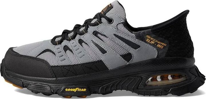 SKECHERS Skech-Air Envoy Emissary Hands Free Slip-Ins Men's Shoes Gray/Black : 7 D - Medium, Leather/Synthetic/Textile - Image 6