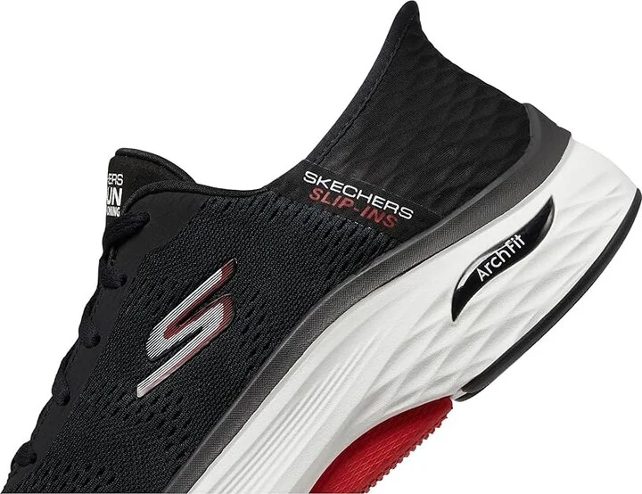 SKECHERS Skechers Hands Free Slip-ins: Go Run Max Cushioning Arch Fit - Game Men's Shoes Black/Red : 10.5 EE - Wide, Synthetic - Image 4