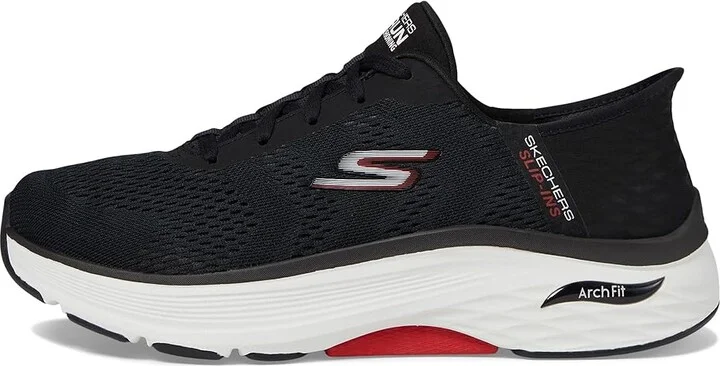 SKECHERS Skechers Hands Free Slip-ins: Go Run Max Cushioning Arch Fit - Game Men's Shoes Black/Red : 10.5 EE - Wide, Synthetic - Image 5